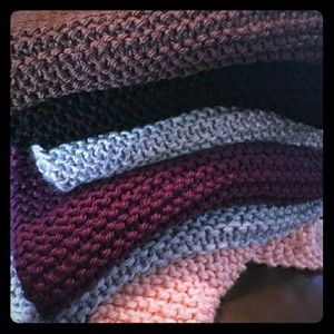 Hand knitted infinity scarves